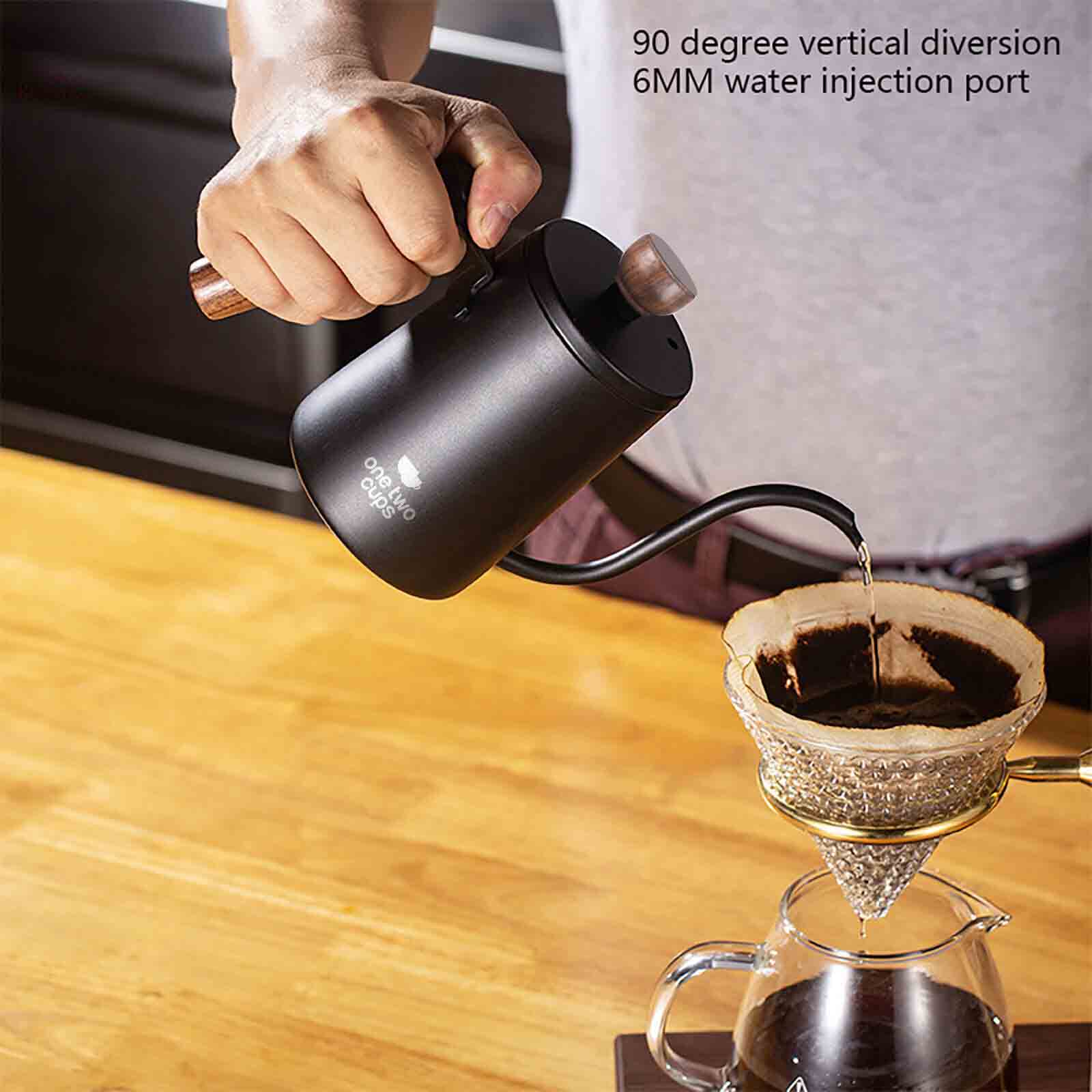 One Two Cups Teko Kopi Leher Angsa Gooseneck Pour Over Kettle 600ml - STS304