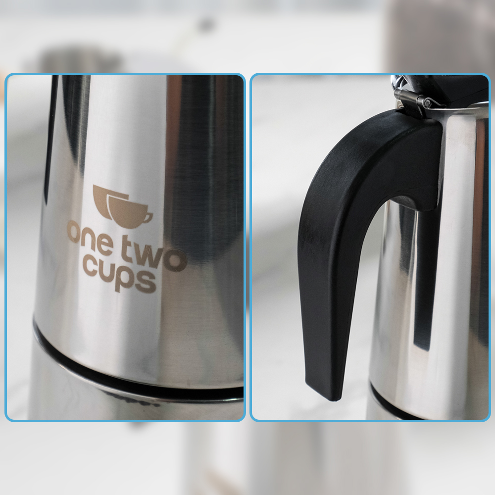 One Two Cups Moka Pot Espresso Coffee Maker Stovetop 9 Cup 450ml - Z20