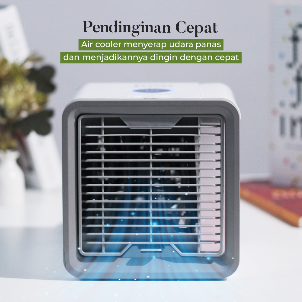 Taffware HUMI Arctic Air Cooler Mini Fan AC LED Kipas Penyejuk 550ml - AA-MC4