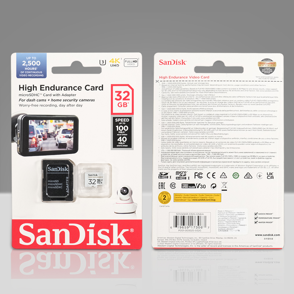 Kartu Memori CCTV MP3 Penyimpanan High Endurance microSD UHS-I Class 10 U3 100MB/s - SDSQQNR