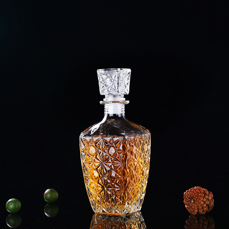 Temkin Whisky Decanter Glass Bottle Liquor Scotch Luxury Diamond 750ml - C04
