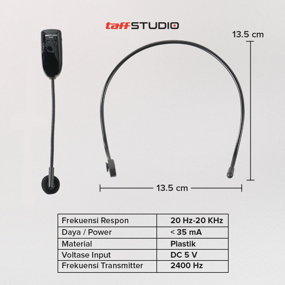 TaffSTUDIO Wireless Microphone 2.4GHz Headset with Transmitter - HX-W021