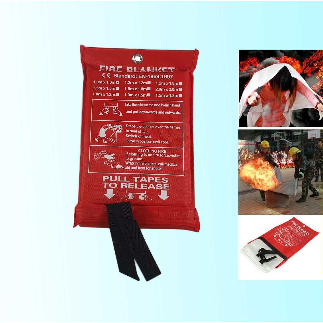 Jual KKMOON Kain Pemadam Api Fiberglass Fire Blanket Flame Cover