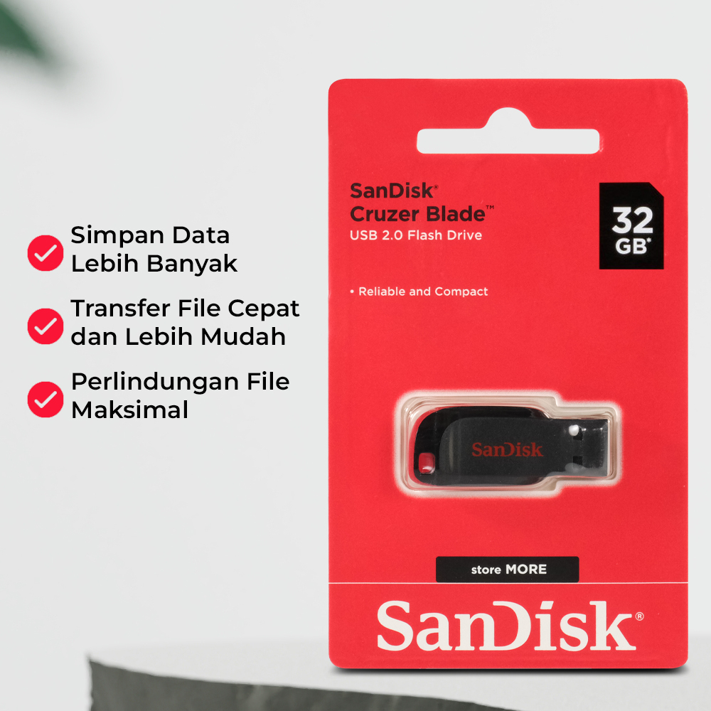 SanDisk Cruzer Blade Flashdisk Data Storage USB 2.0 Portable - SDCZ50