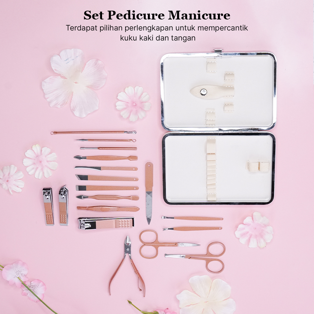 Biutte.co Nail Art Set Gunting Kuku Manicure Pedicure 18 PCS - ZJQ-18