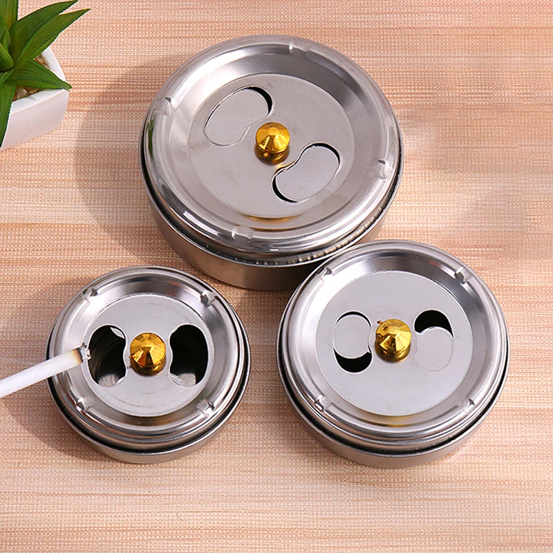 PEIXING Asbak Portable Rotation Enclosed Stainless Steel 1 PCS - JL032