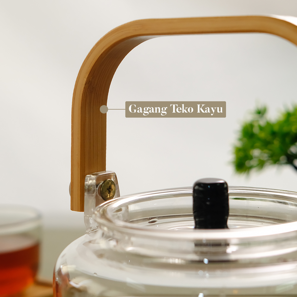 CHAPIN Teko Teh Pitcher Chinese Teapot Glass Tahan Panas Api 1.1L - BR-8423