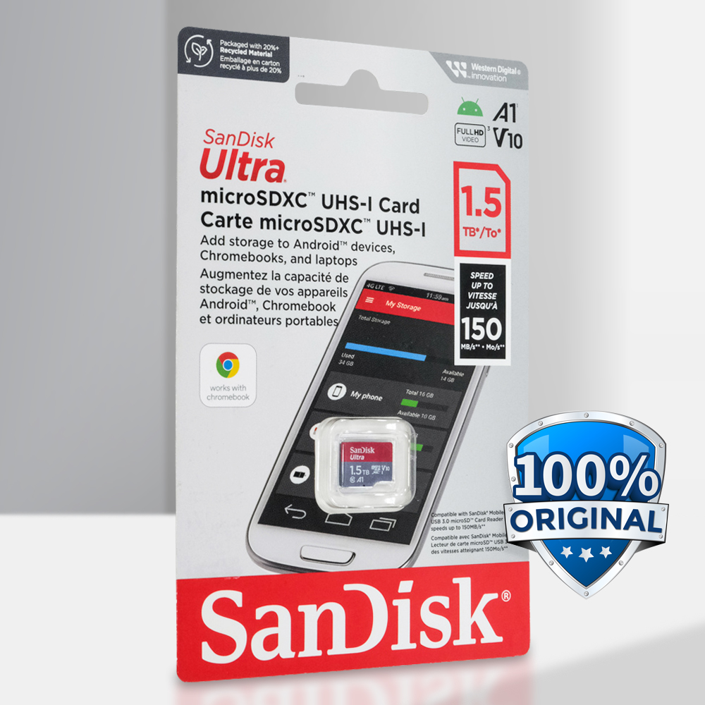SanDisk Ultra microSDXC Card UHS-I Class 10 A1 150MB/s 1.5TB - SDSQUAC-1T50-GN6MN
