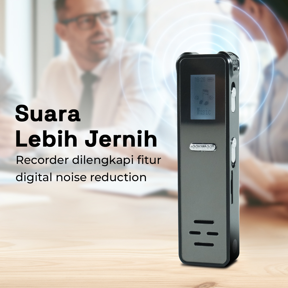 Kizocay Perekam Suara Portabel Voice Recorder Noise Reduction 1536Kbps - ZD38