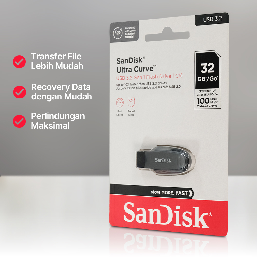 SanDisk Ultra Curve Flashdisk USB 3.2 Gen 1 - SDCZ550