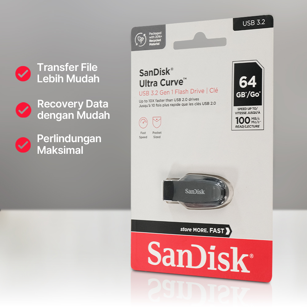 SanDisk Ultra Curve Flashdisk USB 3.2 Gen 1 - SDCZ550