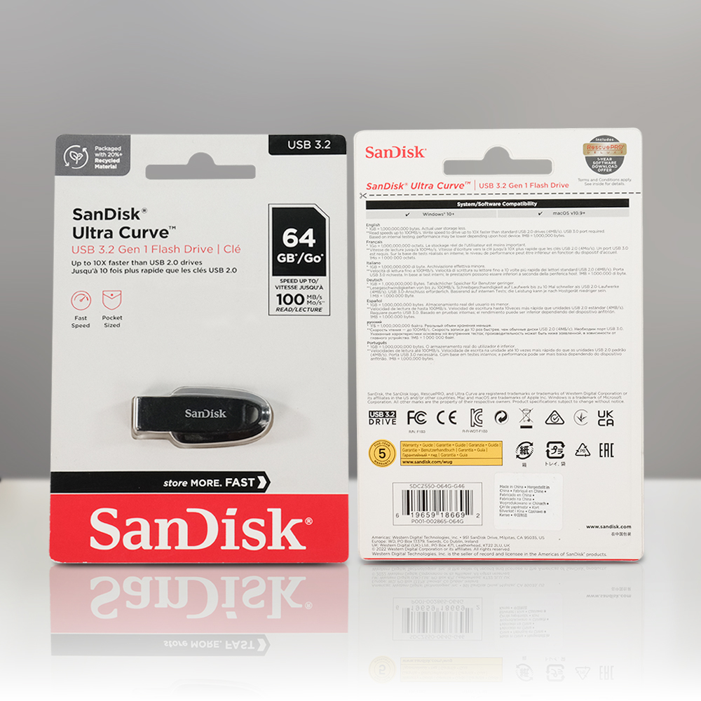 SanDisk Ultra Curve Flashdisk USB 3.2 Gen 1 - SDCZ550