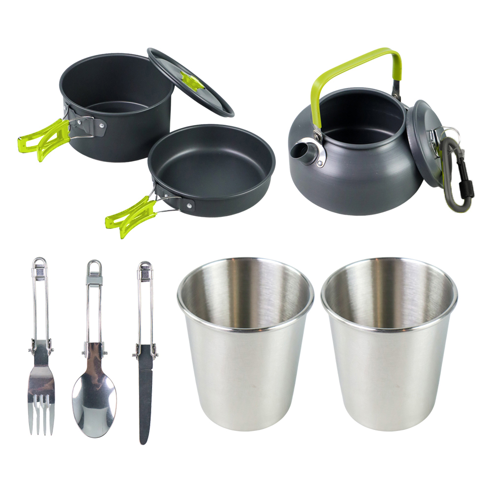 Yofeil Set Alat Masak Outdoor Camping Nesting Cooking Set Aluminium - DS-308