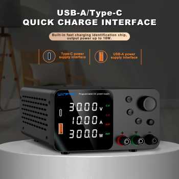 WANPTEK Adjustable Power Supply DC Ammeter Stabilized 60V 5A 300W - TPS605