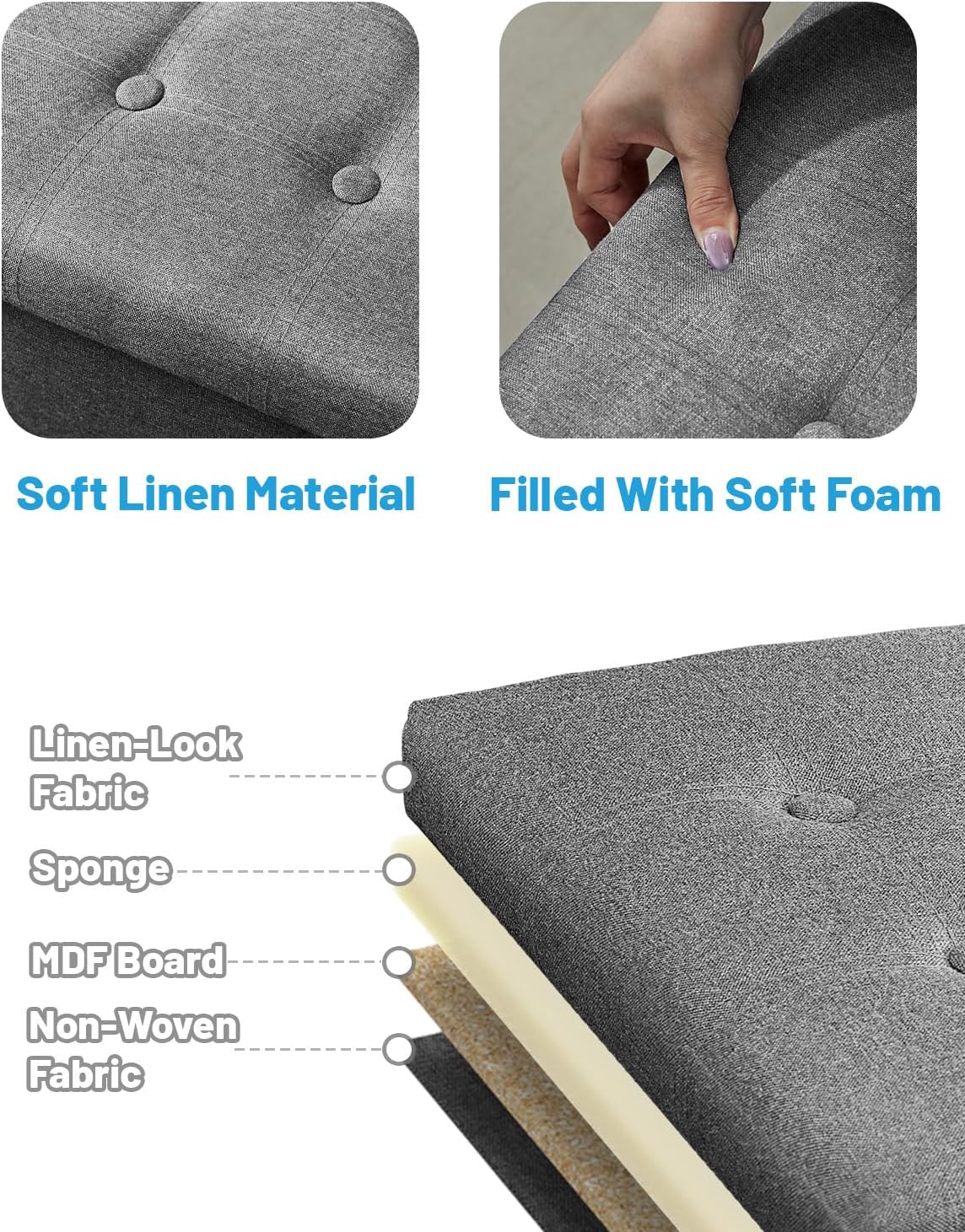 Braun Sofa Kotak Penyimpanan Barang Foldable Storage Linen - BR149