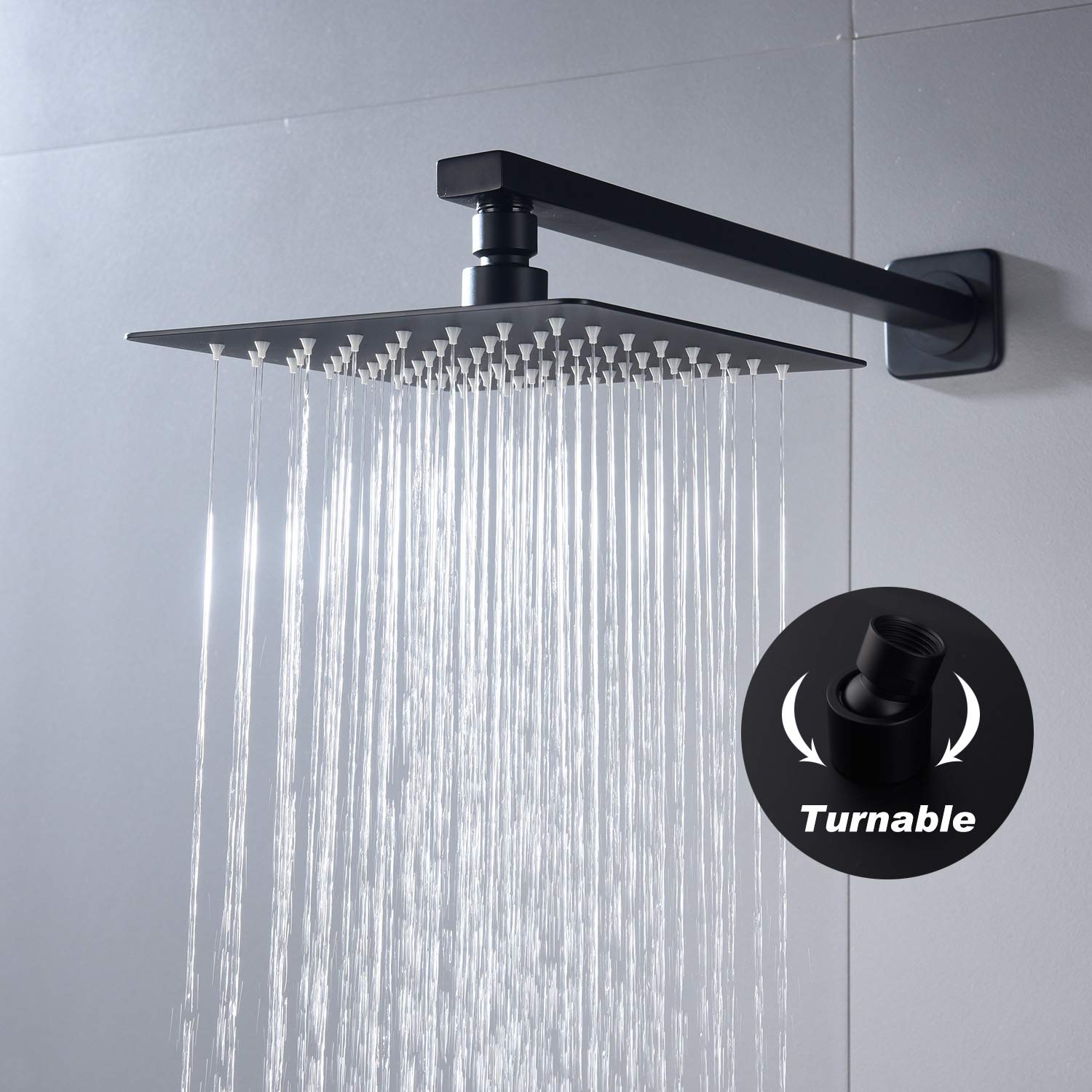 Senlesen Kepala Head Shower Rainfall Stainless Steel Square 8Inch - 201