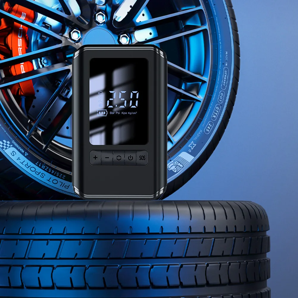 YIWENG Pompa Ban Elektrik Digital Tire Inflator Power Bank 4000mAh - CZK-5626