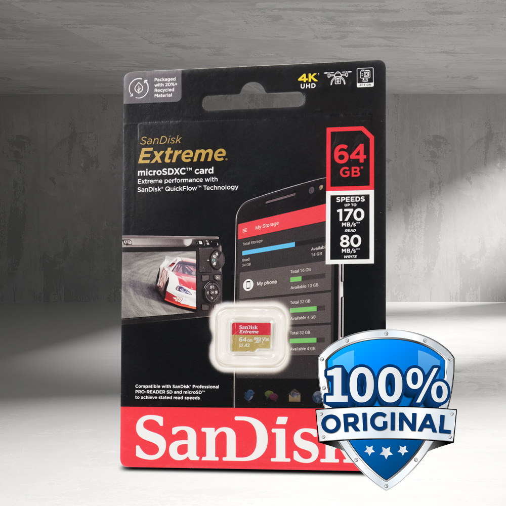 Kartu Memori CCTV MP3 Penyimpanan Extreme microSDXC V30 A2 U3