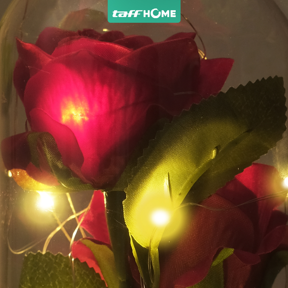 TaffHOME Lampu Meja Hias LED 2 Mawar Beauty and The Beast Warm White - FV486