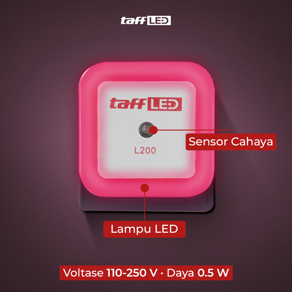 TaffLED Lampu Tidur LED EU Plug Sensor Cahaya Cool White 250V 0.5W - L200