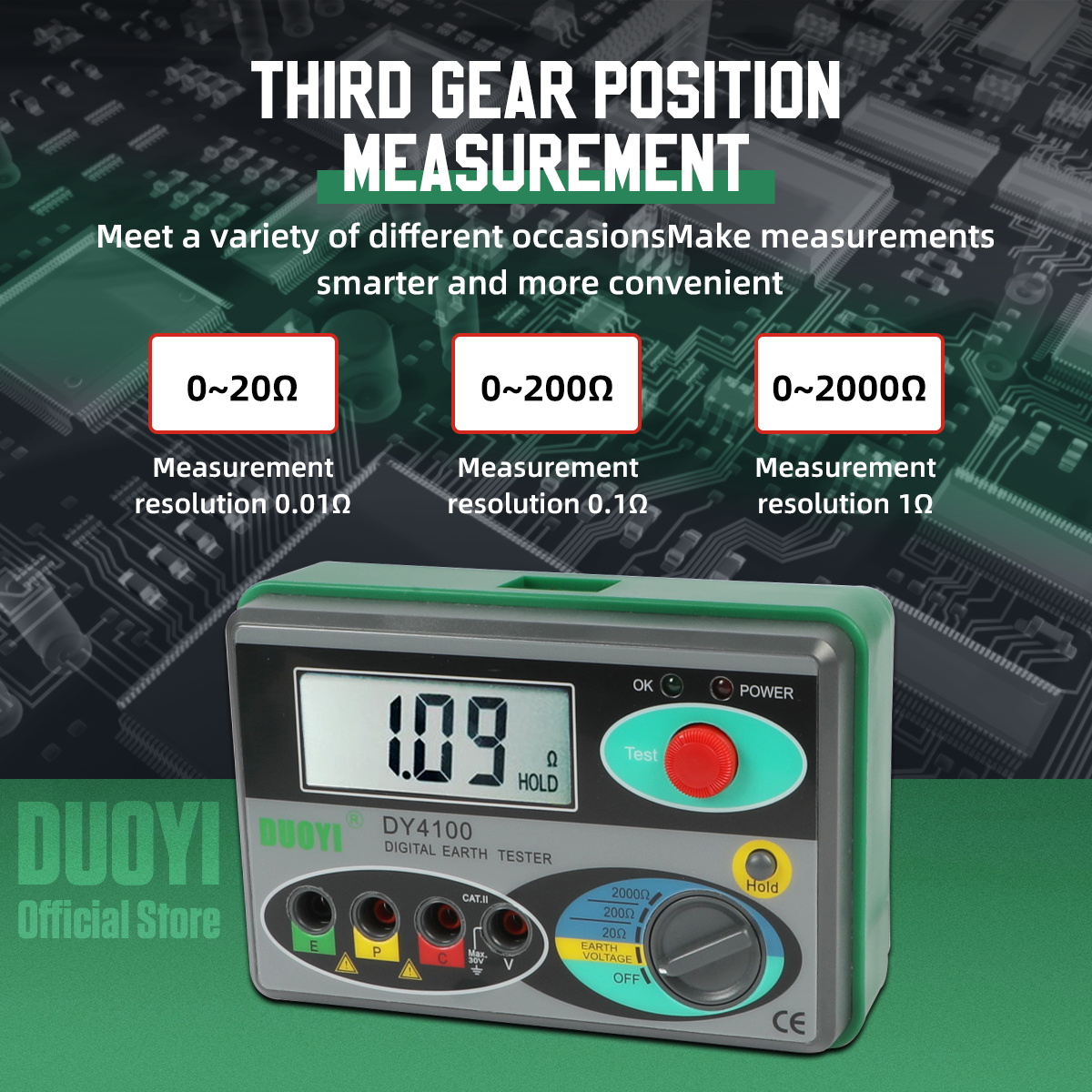 DUOYI Alat Ukur Hambatan Resistansi Tanah Ground Resistance Tester - DY4100