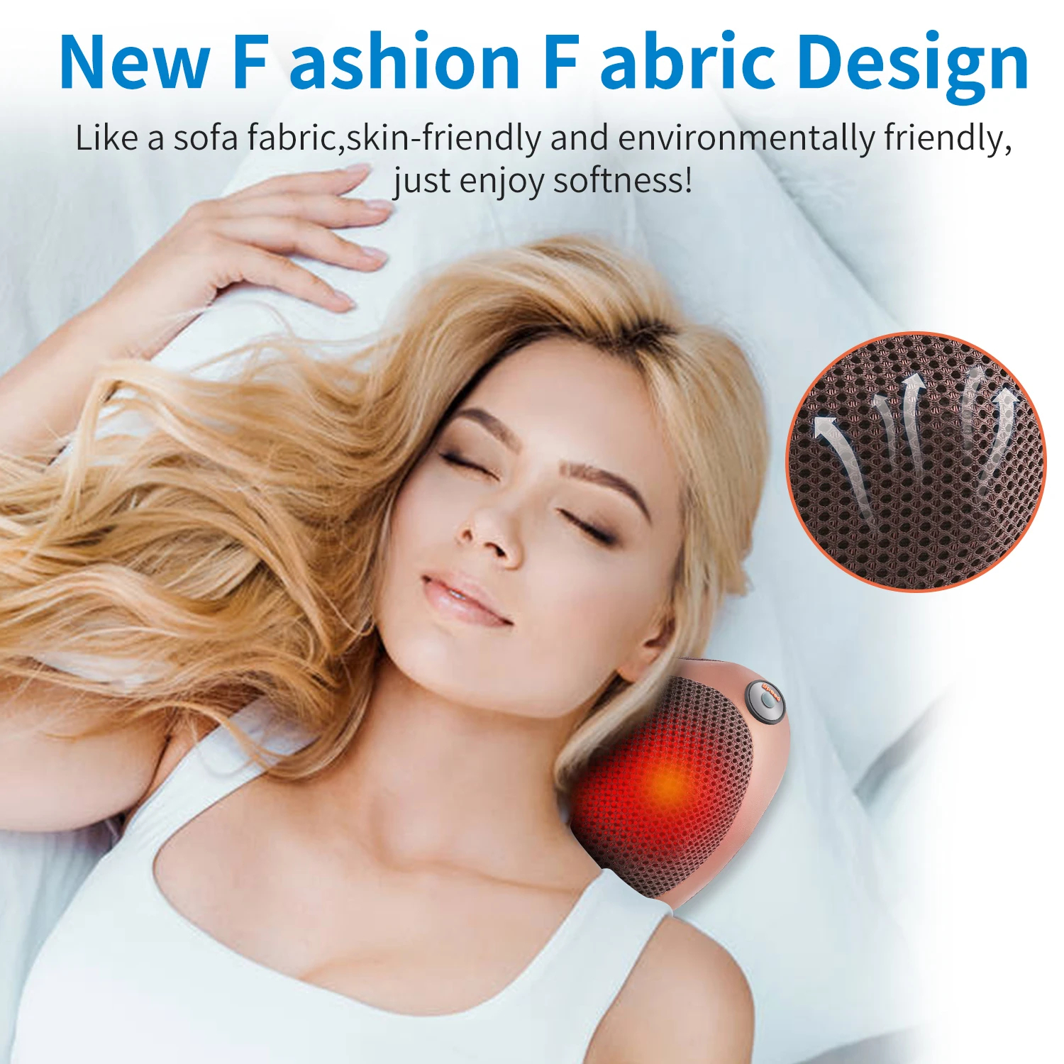 RUOKEY Bantal Pijat Shiatsu Neck Massage 8 Head 1 Button - CMH-8028