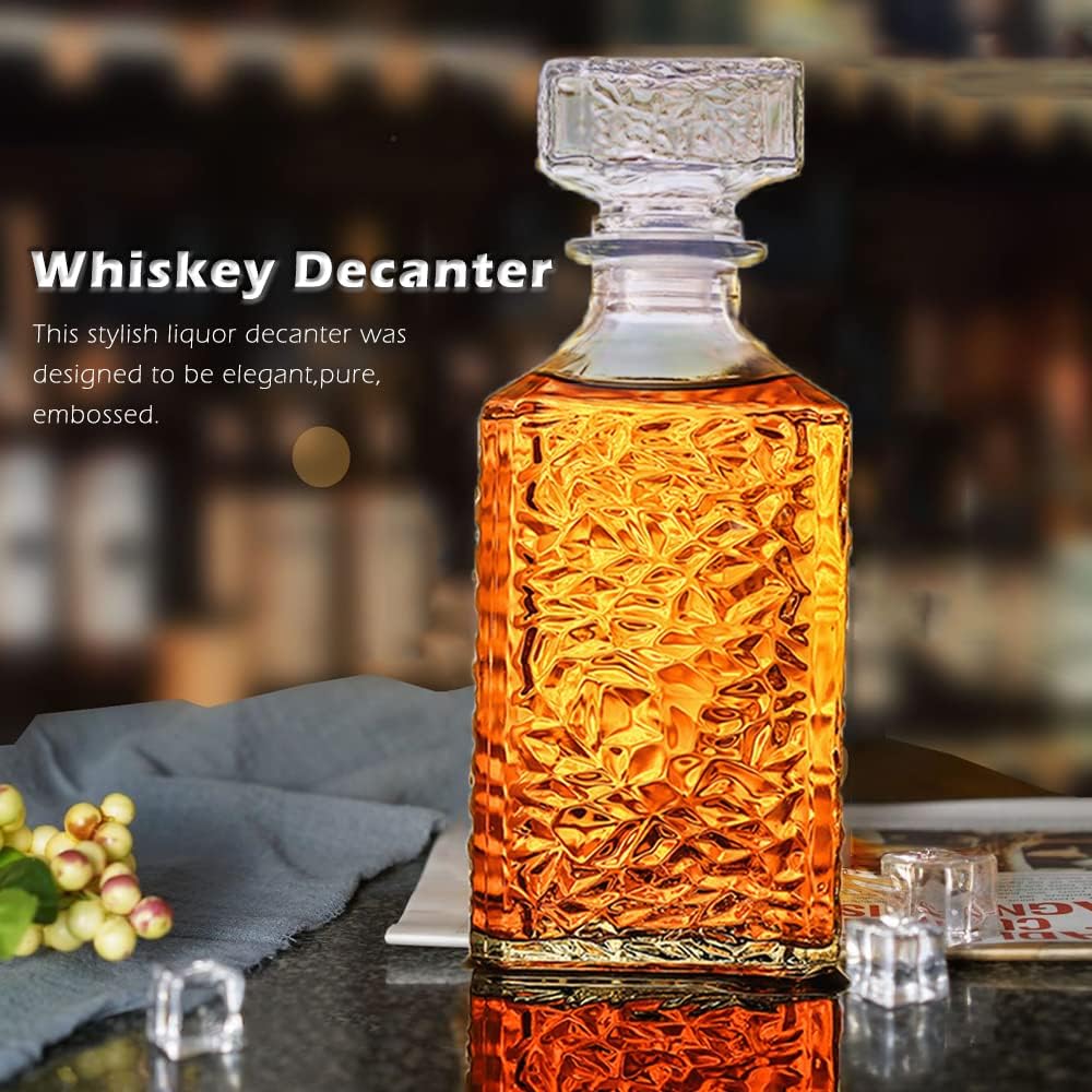 ALISWINE Whisky Decanter Glass Bottle Liquor Scotch Luxury 950ml - AL95