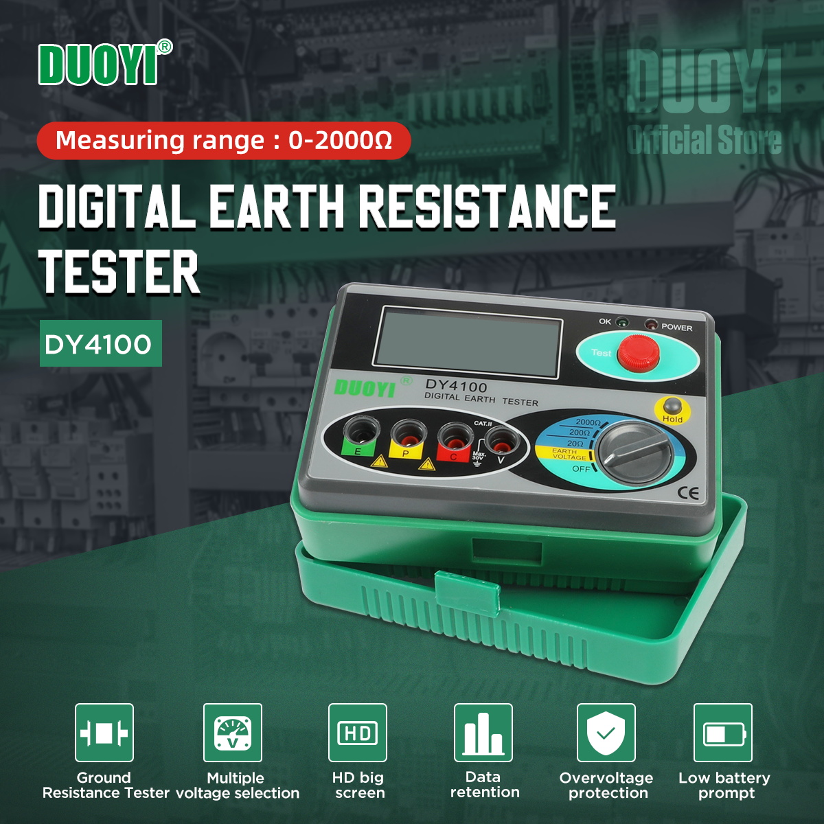 DUOYI Alat Ukur Hambatan Resistansi Tanah Ground Resistance Tester - DY4100