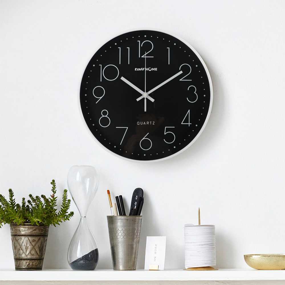 TaffHOME Jam Dinding Bulat Quartz Indoor Wall Clock Round Shape 29cm - MS30 - Gambar 3