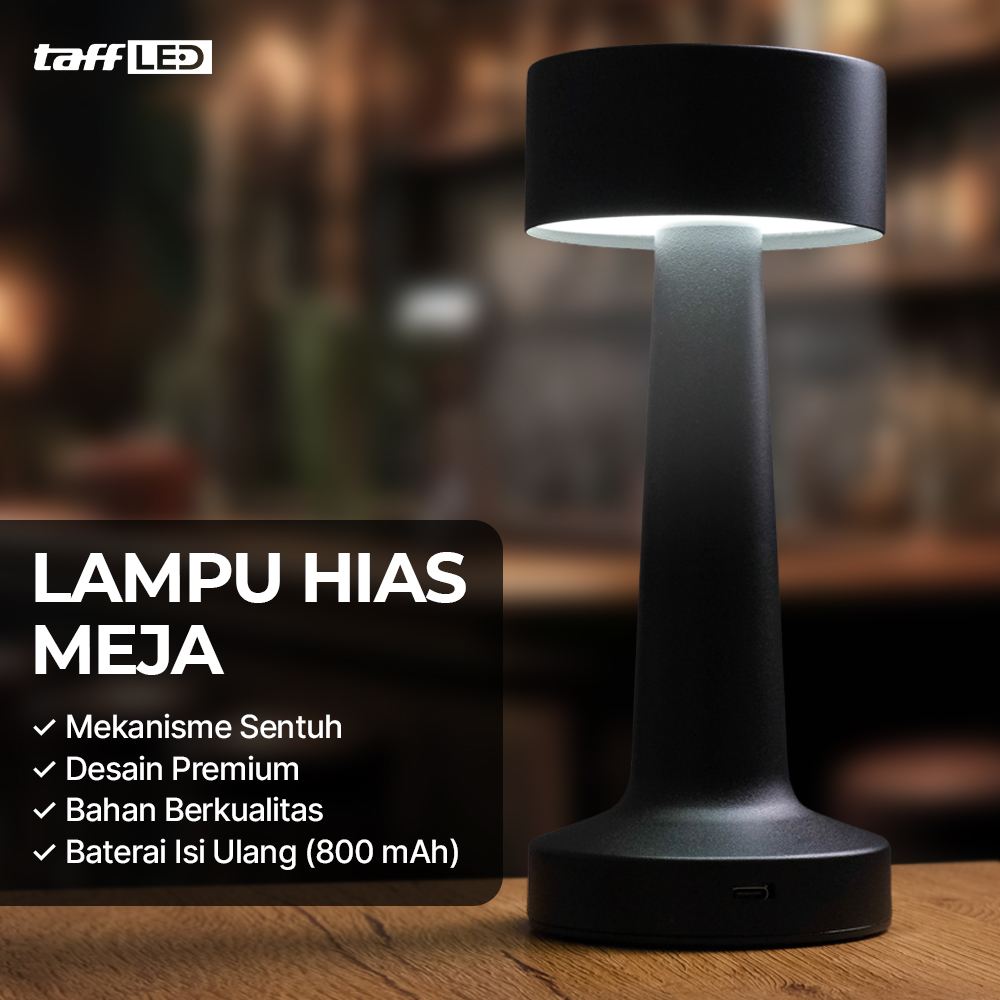 TaffLED Lampu Meja Hias Touch LED USB Rechargeable Tri Color 3W - QS-004
