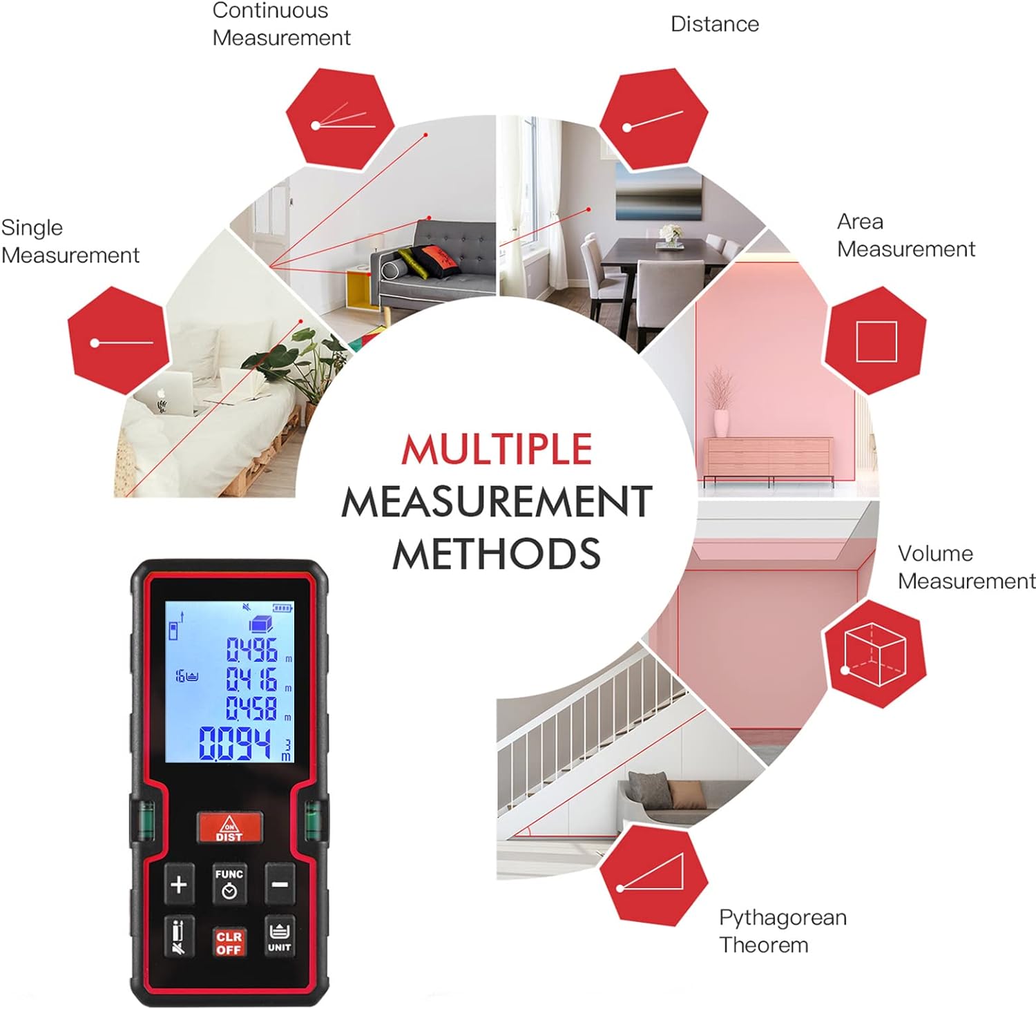 INKERSI Meteran Laser Digital Electronic Accuracy Ruler Infrared 40M - KE40S