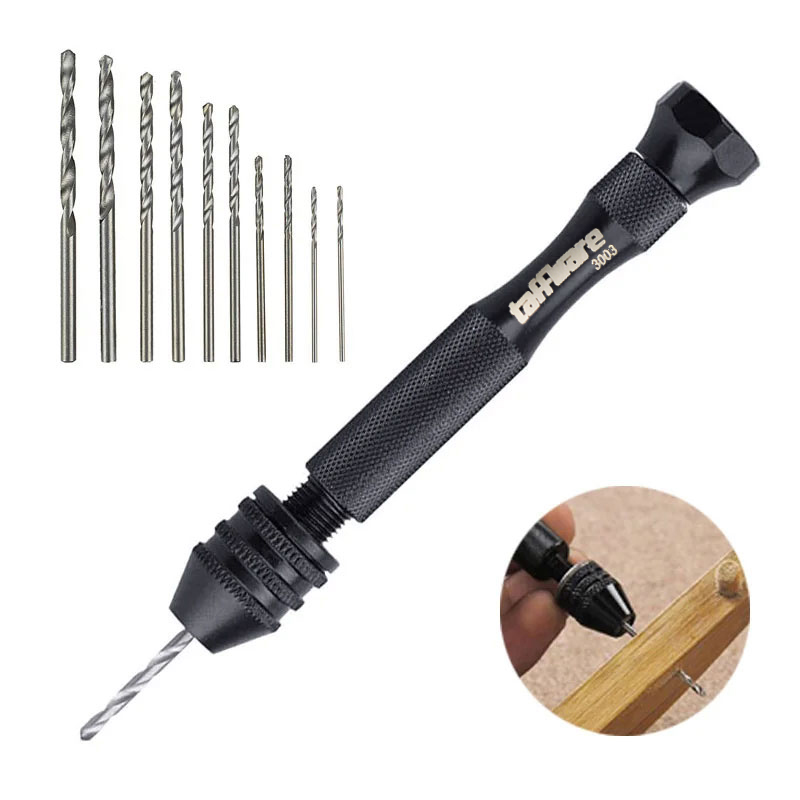 Taffware Bor Tangan Manual HSS Twist Drills dengan 10 Mata Bor - 3003