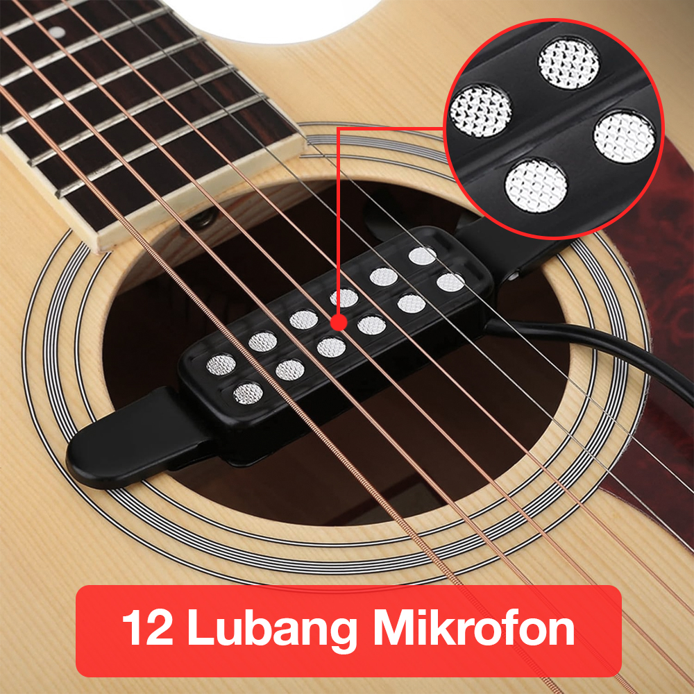 Fishman Acoustic Guitar Pickup Microphone Gitar 12 Hole 6.35mm 3M - P-012