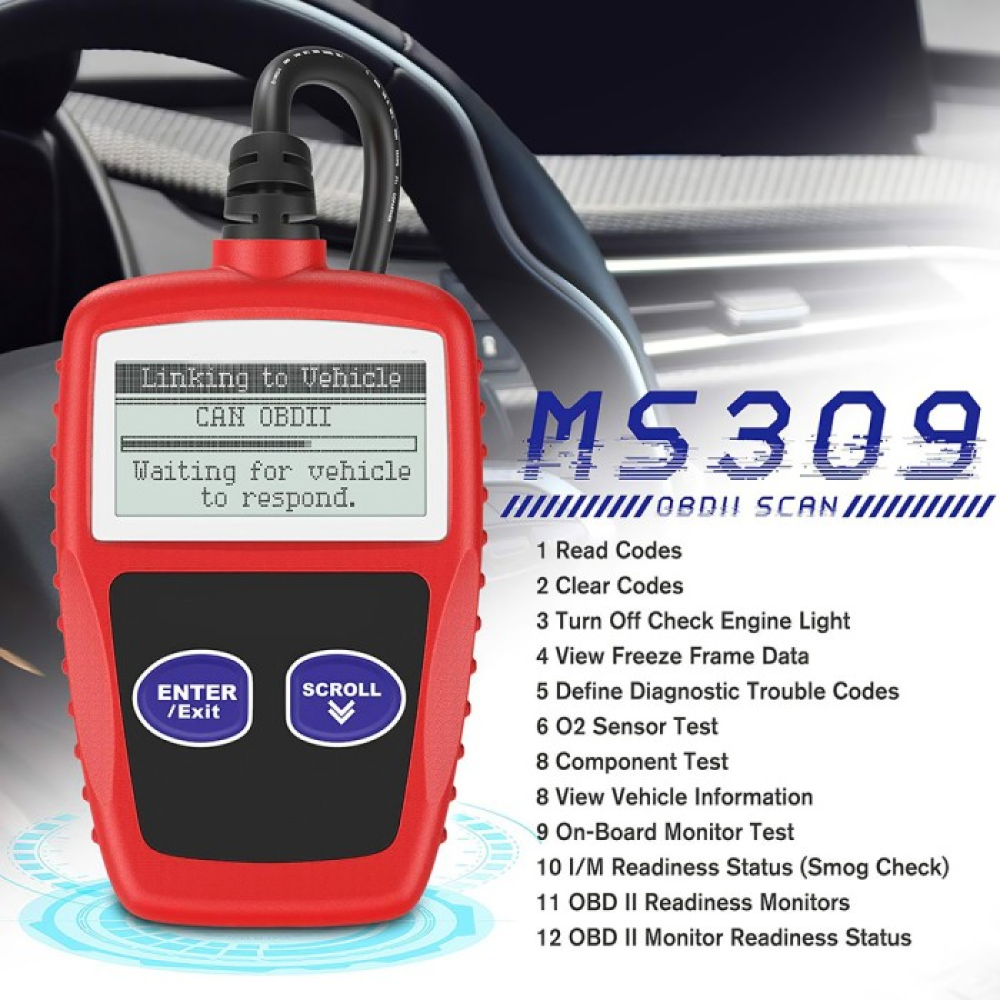 Frogued Alat Scanner Diagnostik Mobil OBD2 Otomotif Car Code Reader - MS309