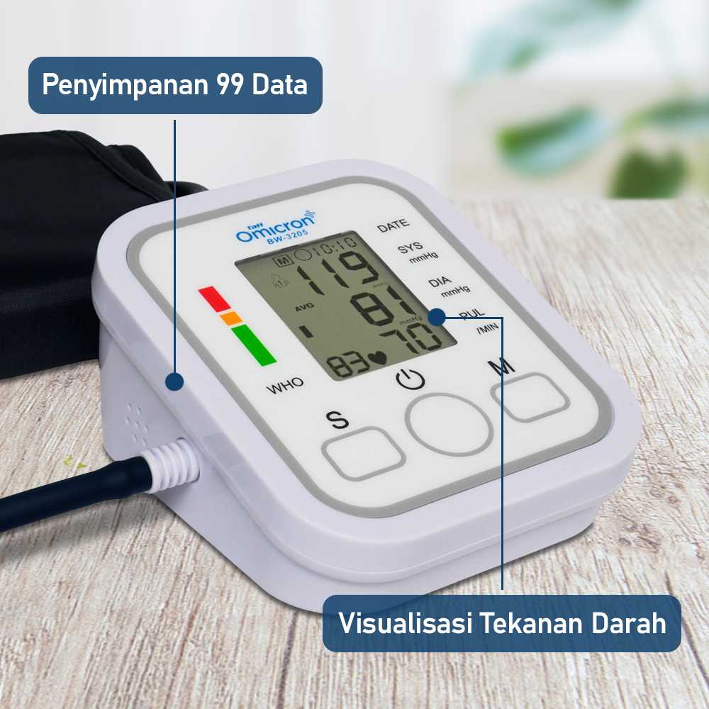 TaffOmicron Tensimeter Digital Pengukur Tekanan Darah Dual Power - BW-3205 - Gambar 4
