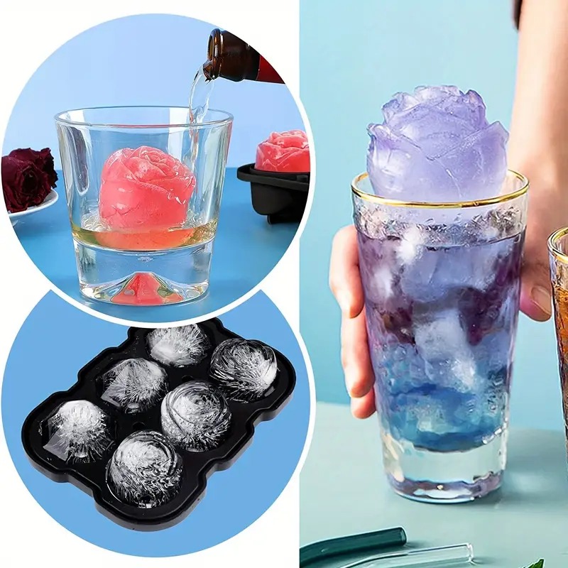 ZACHDEE Cetakan Es Batu Silikon Diamond Rose 6 Grid Ice Cube Mold - ZD6