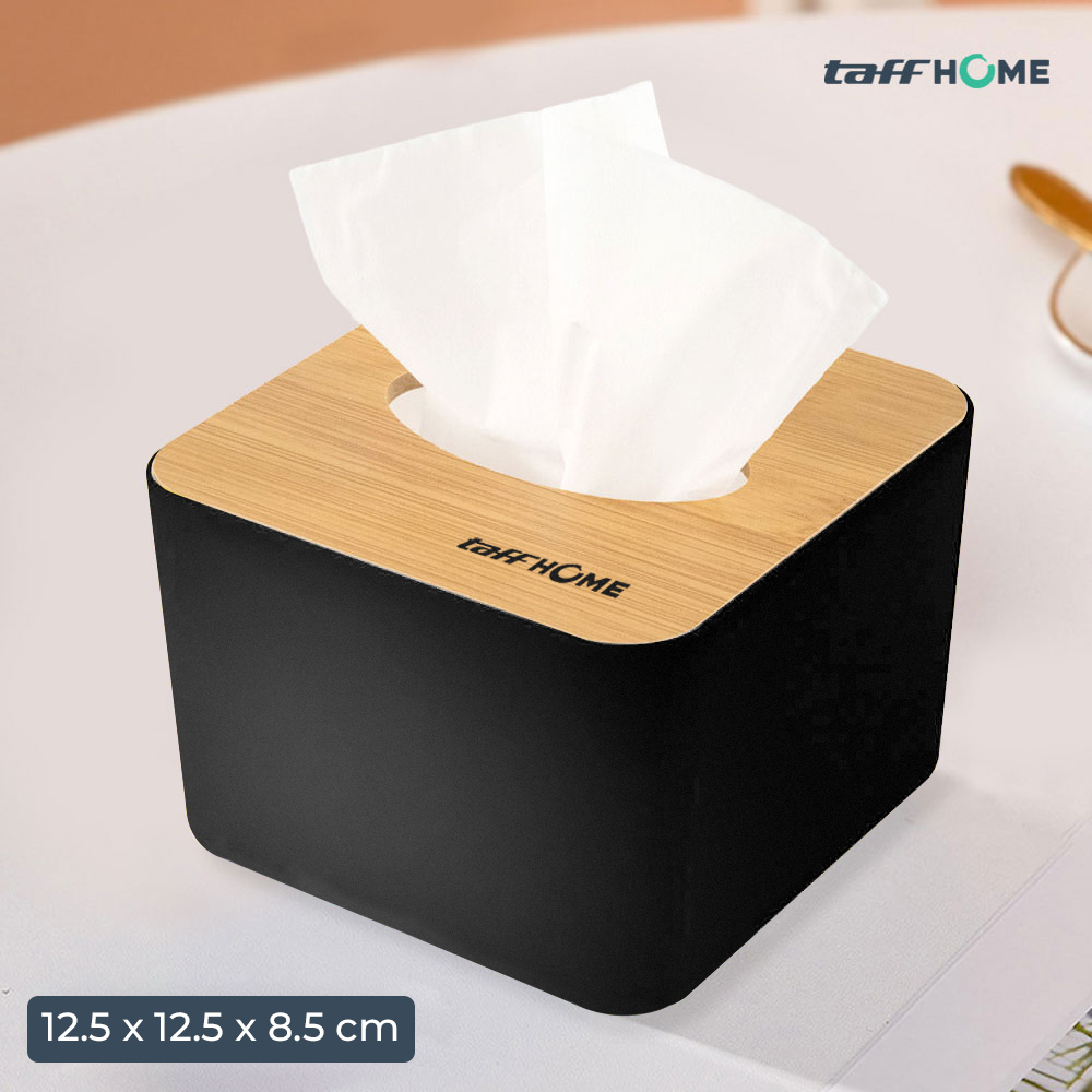 TaffHOME Kotak Tisu Multifungsi Kayu Wooden Tissue Box Organizer - ZJ03