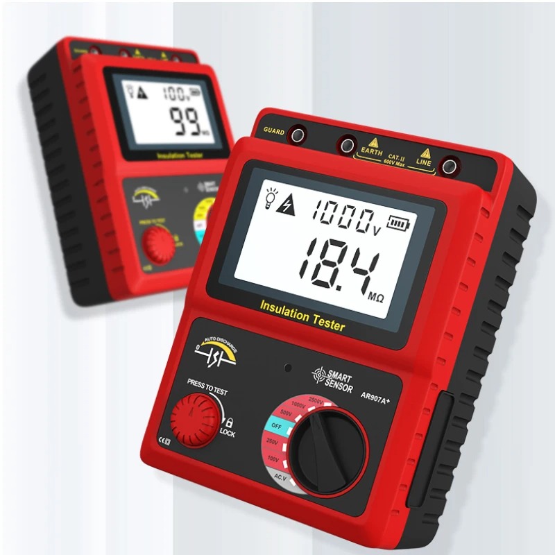 EVERGOOD Insulation Resistance Tester Digital Megohmeter 100-2500V - AR907A+