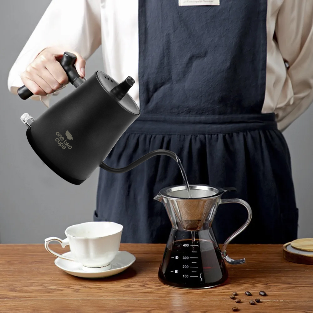 One Two Cups Teko Listrik Kopi Pemanas Air Leher Angsa 1000W 1L - HR-462
