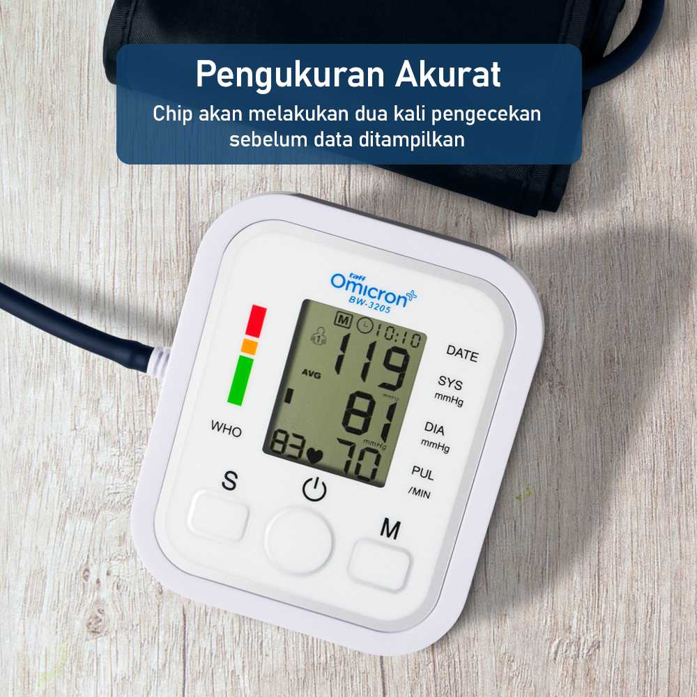 TaffOmicron Tensimeter Digital Pengukur Tekanan Darah Dual Power - BW-3205 - Gambar 3