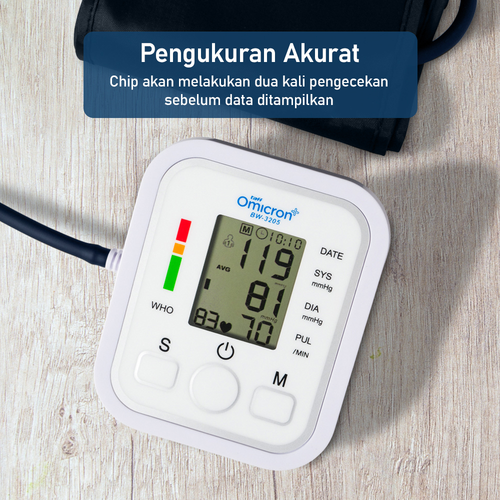 TaffOmicron Tensimeter Digital Pengukur Tekanan Darah Dual Power - BW-3205