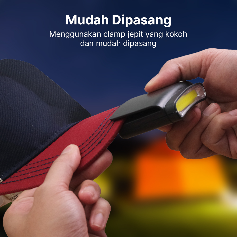 TaffLED Senter Clip-on Topi Headlamp Cap LED COB - M1800