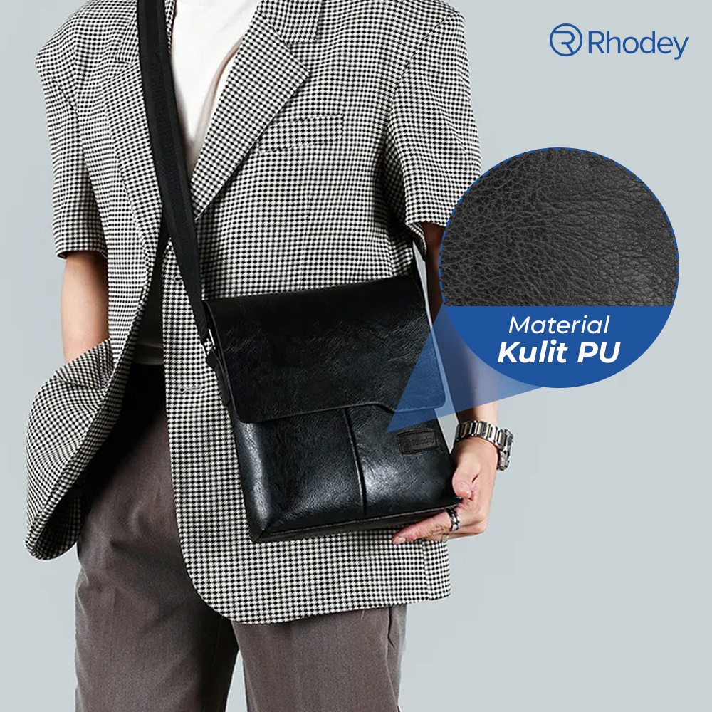 Rhodey Tas Selempang Bisnis Pria Elegant Messenger Bag PU Leather - 9906