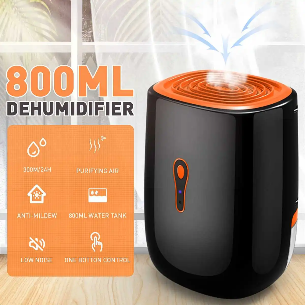 YANGZI Dehumidifier 2in1 Moisture Absorber Portable Low Noise 800ml - VS-DH07