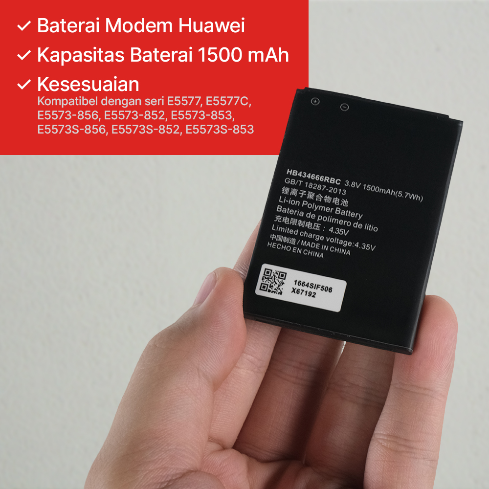 Baterai Modem WiFi Huawei E5577 E5573 1500mAh - HB434666RBC