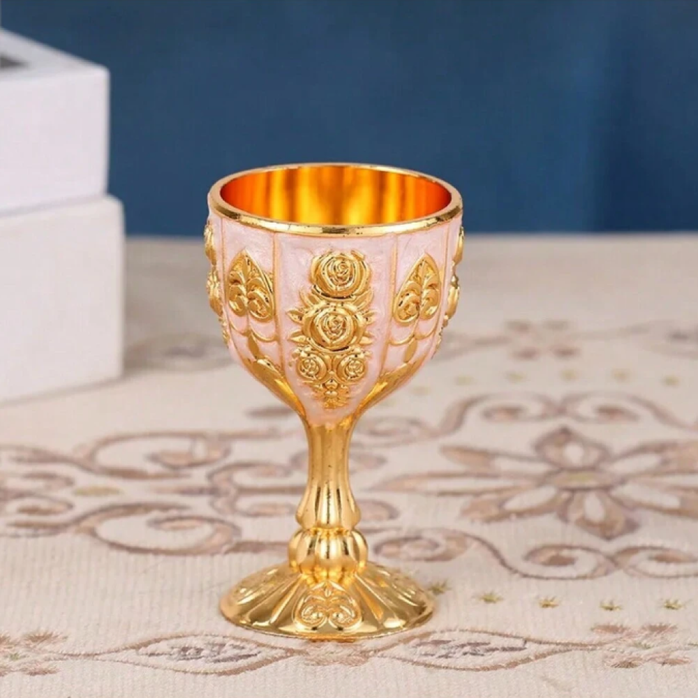 PORTBLE Gelas Liquor One Shot European Vintage Carved Rose Glass 30ml - PB526