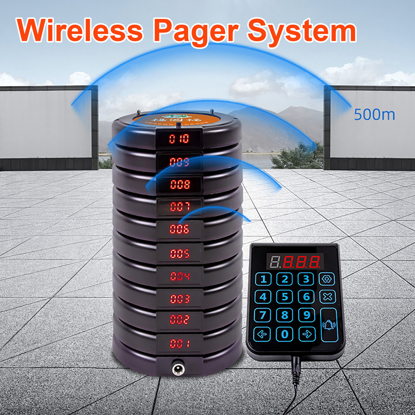 RTKS Wireless Calling System Restaurant Mesin Antrian 10 Pager - LFTZ44