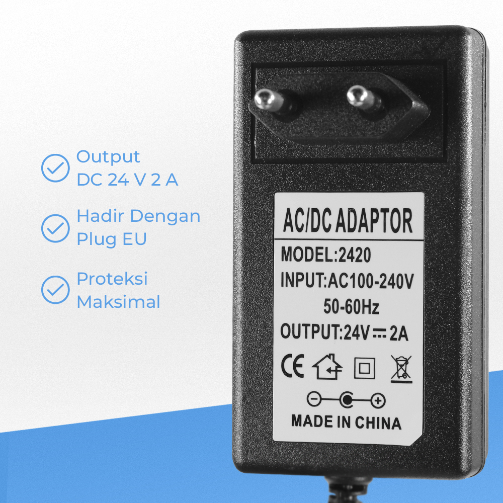 Deek-Robot Adaptor Power Supply Converter AC to DC 24V 2A LED Strip - 2420-EU