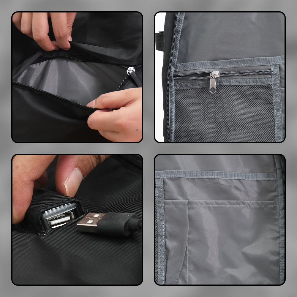 SHOPOVIA Tas Ransel Laptop Travel Bag Waterproof with USB Port 35L - SP14