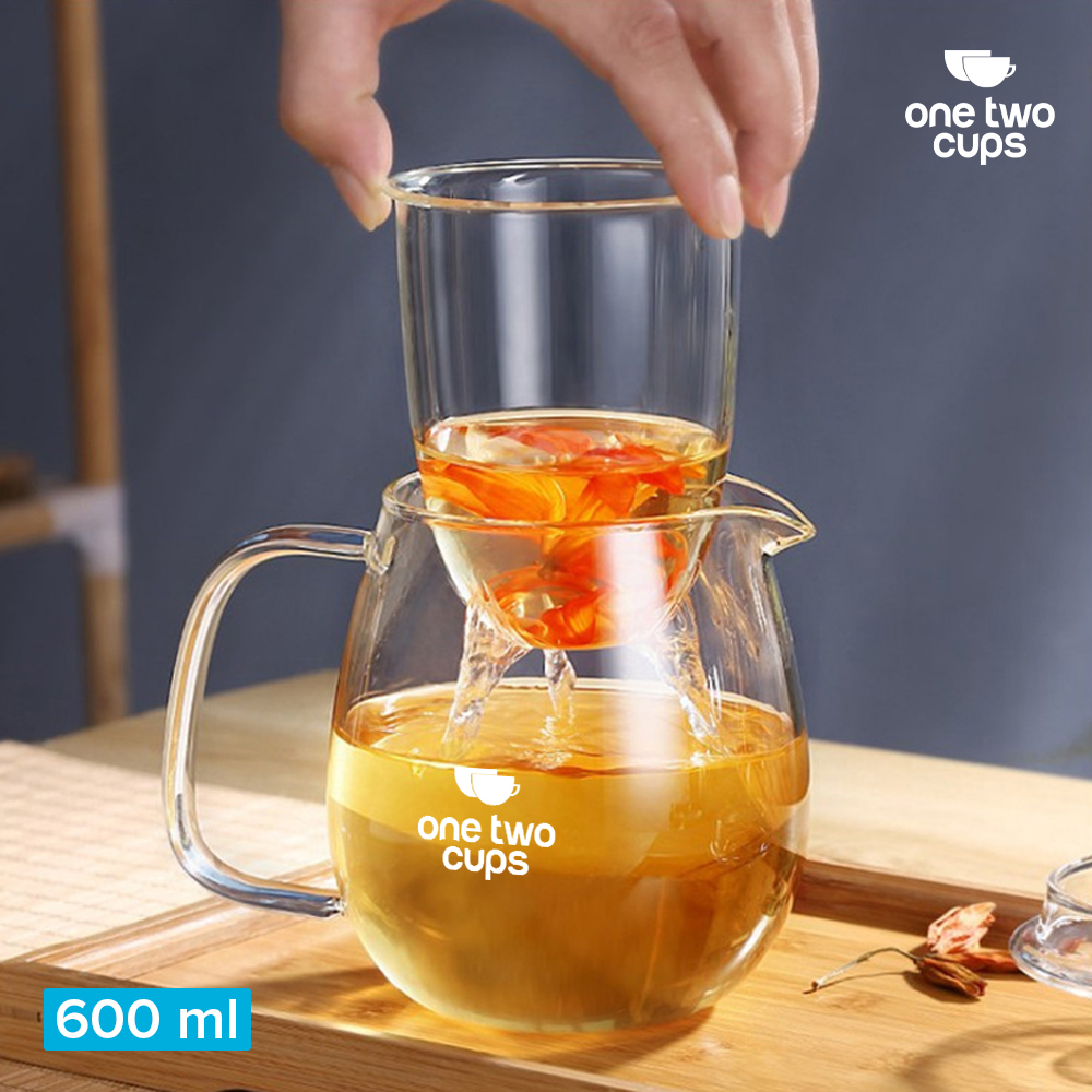 One Two Cups Teko Teh Pitcher Chinese Tea Tahan Panas Api with Filter - K77
